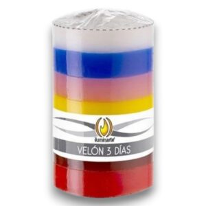 Velón 3 días x 1u. X 8cm, 7 COLORES