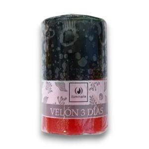 Velón 3 días Comb. x 1u. X 8cm NEGRO / ROJO