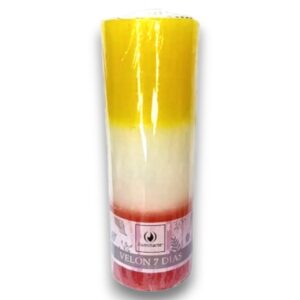 Velón 7 días Comb. x 1u. X 16cm AMARILLO / BLANCO / ROJO