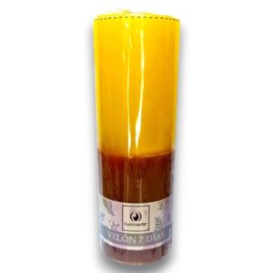 Velón 7 días Comb. x 1u. X 16cm AMARILLO / MARRÓN