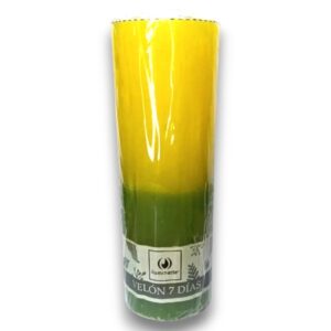 Velón 7 días Comb. x 1u. X 16cm AMARILLO / VERDE