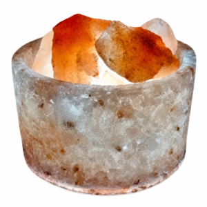 *Cuenco Resina y Cuarzo Blanco (Piedras de Sal Rosada)