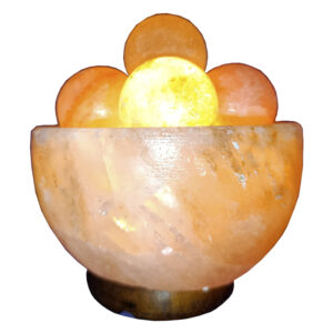 Lámpara de Sal Fuente de la Abundancia REDONDA CON BOLAS