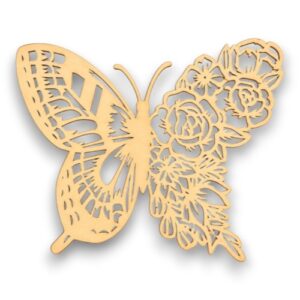 Mariposa Flor 65x45cm Crudo