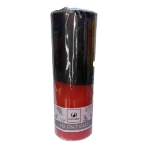 Velón 7 días Comb. x 1u. X 16cm NEGRA / ROJA