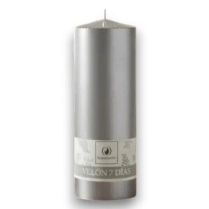Velón 7 días x 1u. X 16cm PLATEADA