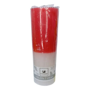 Velón 7 días Comb. x 1u. X 16cm ROJA / BLANCA