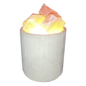 Lámpara de Sal Cilindro Cemento 11 cm.