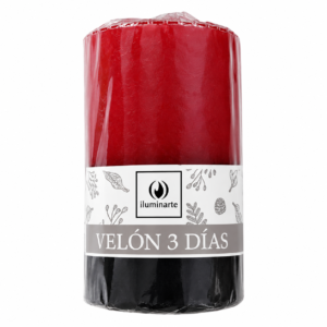 Velón 3 días Comb. x 1u. X 8cm ROJO / NEGRO