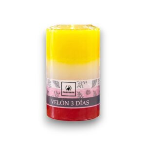 Velón 3 días Comb. x 1u. X 8cm AMARILLO / BLANCO / ROJO