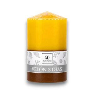 Velón 3 días Comb. x 1u. X 8cm AMARILLO / MARRON