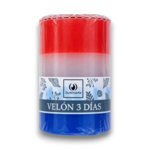 Velón 3 días Comb. x 1u. X 8cm ROJO / BLANCO / AZUL