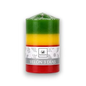 Velón 3 días Comb. x 1u. X 8cm VERDE / AMARILLO / ROJO