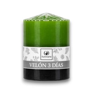 Velón 3 días Comb. x 1u. X 8cm VERDE / NEGRO